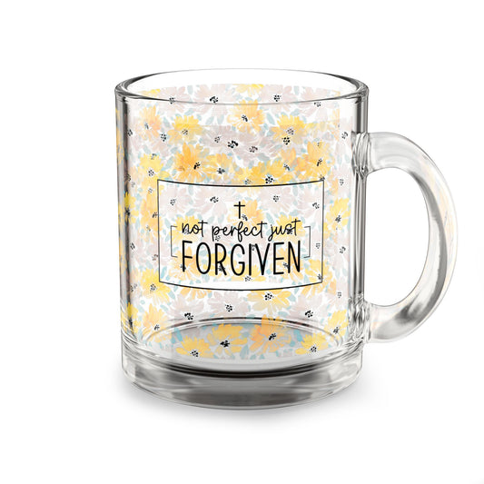 Not Perfect Just Forgiven - Glass Coffee Cup