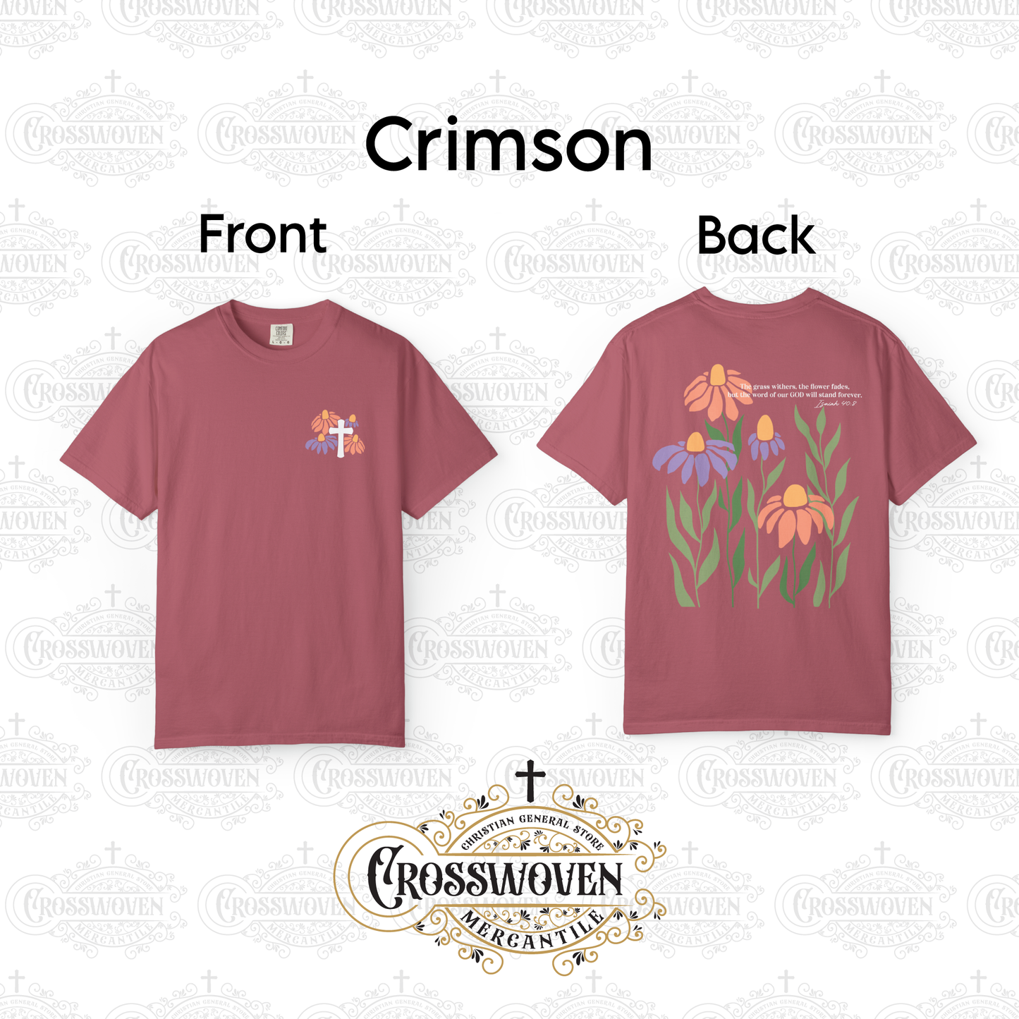 Isaiah 40:8 Floral Tee Scripture T-Shirt